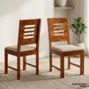 Ulka Sheesham Wood Chairs with Cushion-Set of 2  